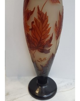 Vase d'Emile Gallé - Feuille d'Automne - atelier Palissandre
