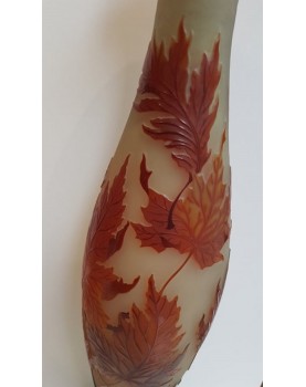 Vase d'Emile Gallé - Feuille d'Automne - atelier Palissandre