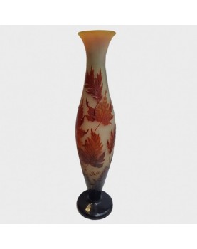 Vase d'Emile Gallé - Feuille d'Automne - atelier Palissandre