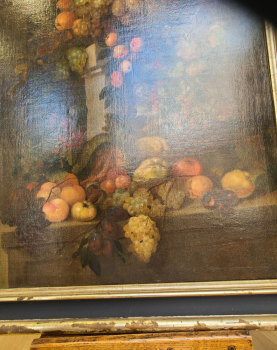 "Nature morte au raisin" encadrée - atelier palissandre