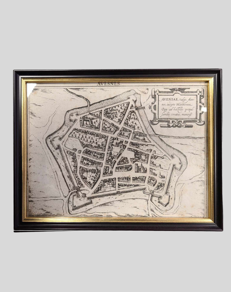 Plan de la ville d'Avesnes époque XVIIe - atelier palissandre